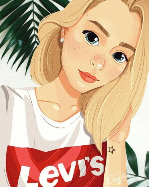 Девочка в мультяшном стиле