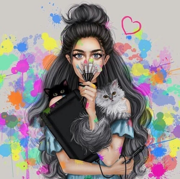 Девушка нарисованная в приложении