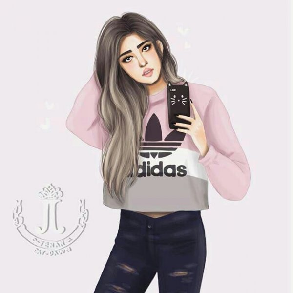 Девушка нарисованная в приложении