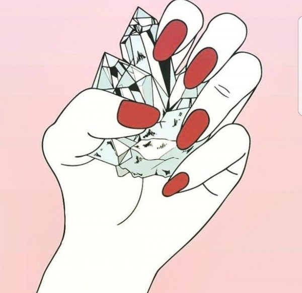 Нарисованная рука с ногтями