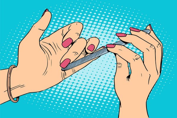 Нарисованные руки с маникюром