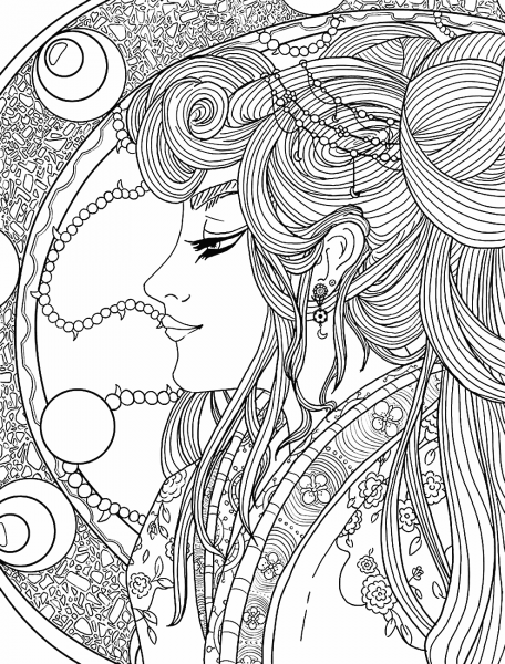 Раскраски для девочек сложные