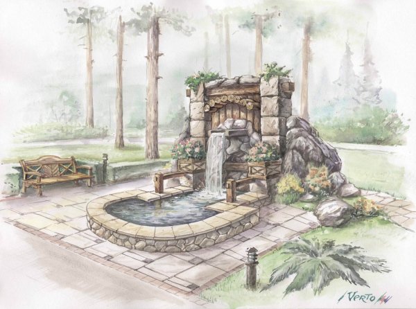 Арт бетон в ландшафтном дизайне