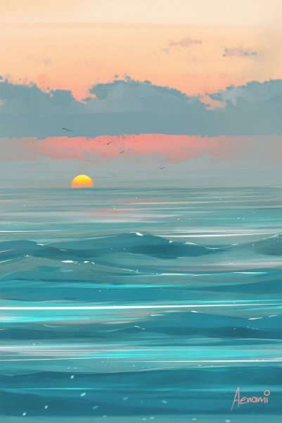 Стилизованный морской пейзаж