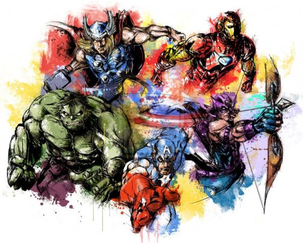 Рисунки Марвел Мстители