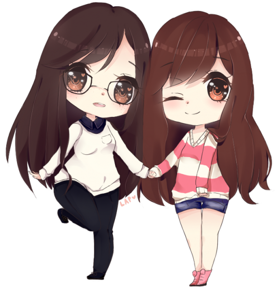 Две девочки мультяшки