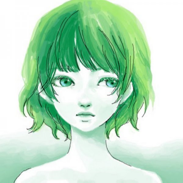 Зеленые волосы каре арт
