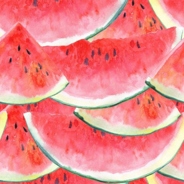 Арбуз акварелью
