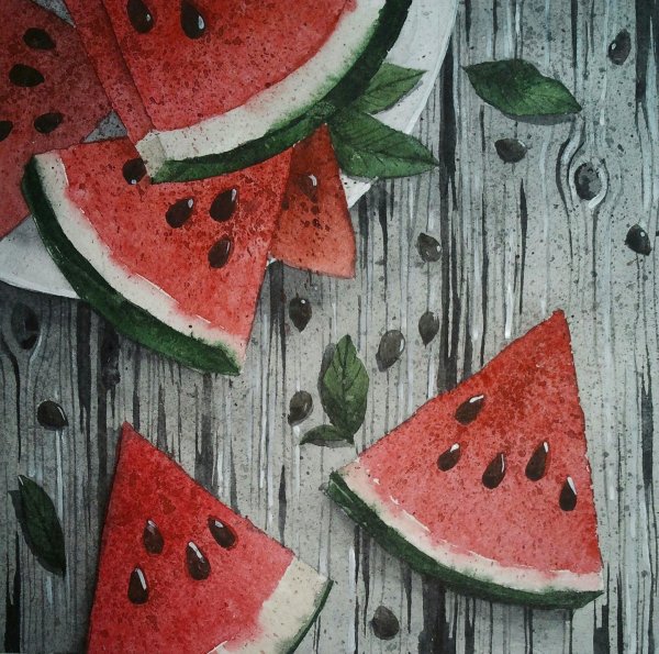 Арбуз живопись