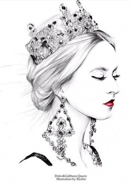 Нарисованные девушки с короной
