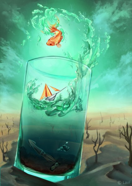 Стакан воды арт