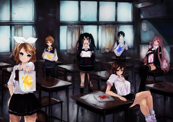 Арт девушка в школе