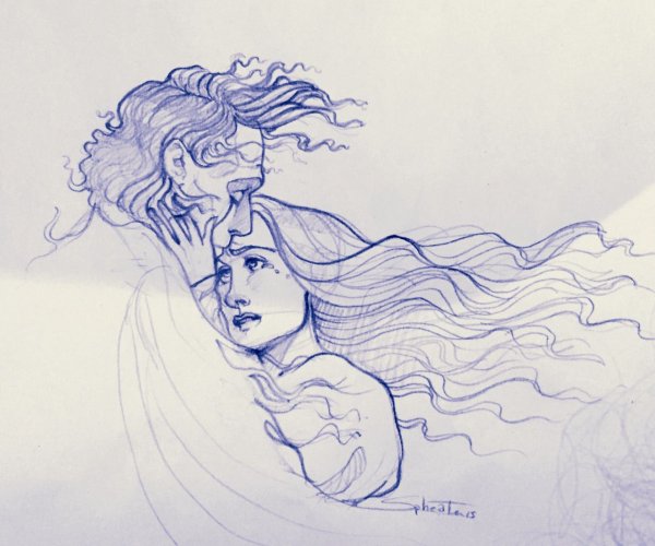 Багровый арт карандашом