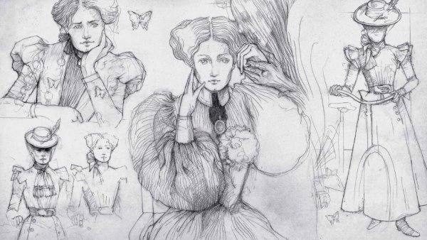 Багровый пик Наряды концепт арты