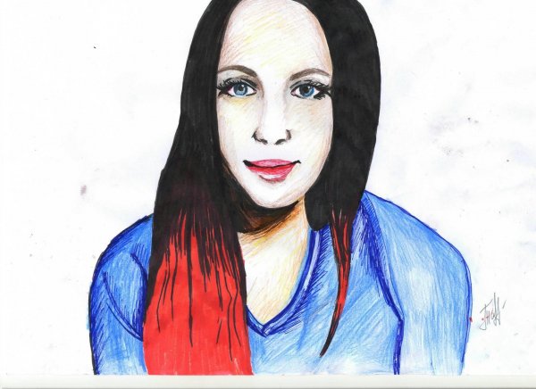 Катя Клэп портрет карандашом