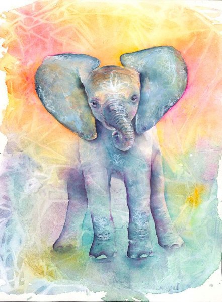 Слоник акварель