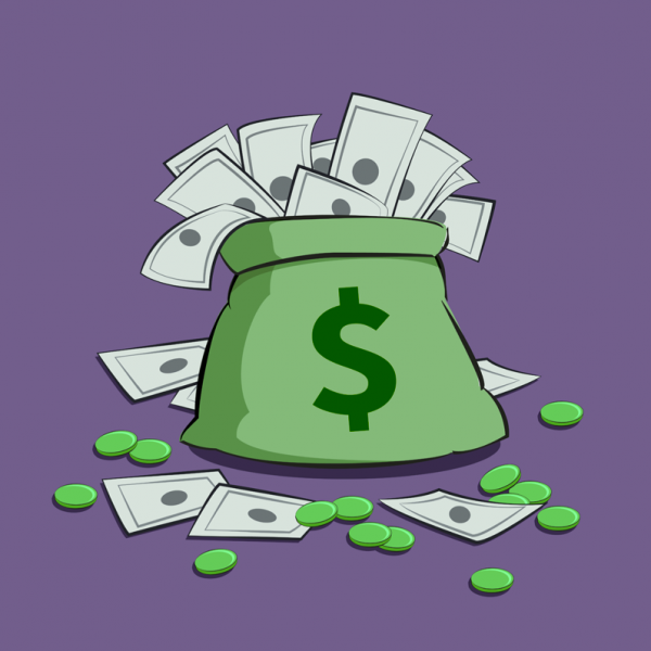 Сумка с деньгами рисунок