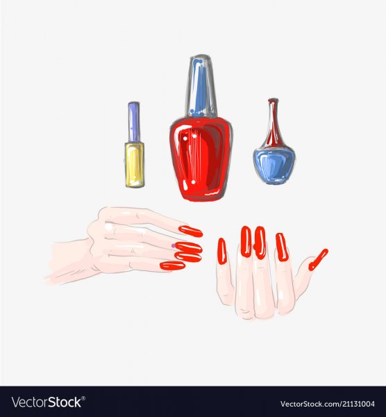 Нарисованная рука с лаком