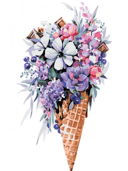 Цветочная композиция акварель