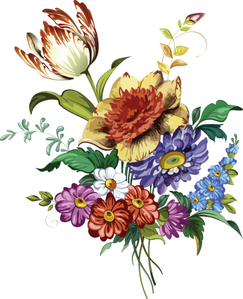 Дизайн Рисованные цветы