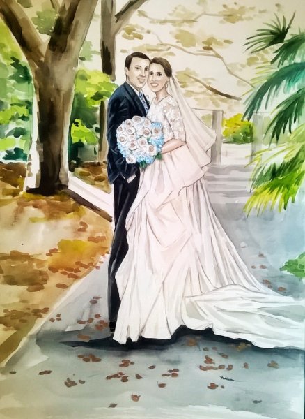 Свадьба арт иллюстрация