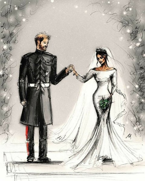 Свадьба арт иллюстрация