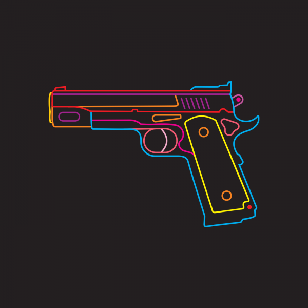 Оружие пистолет неон