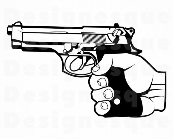 Нарисованная рука с пистолетом