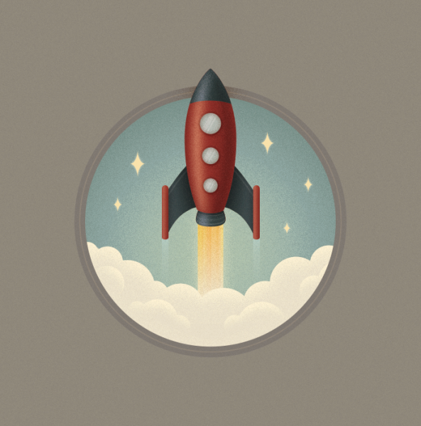 Ракета арт Минимализм