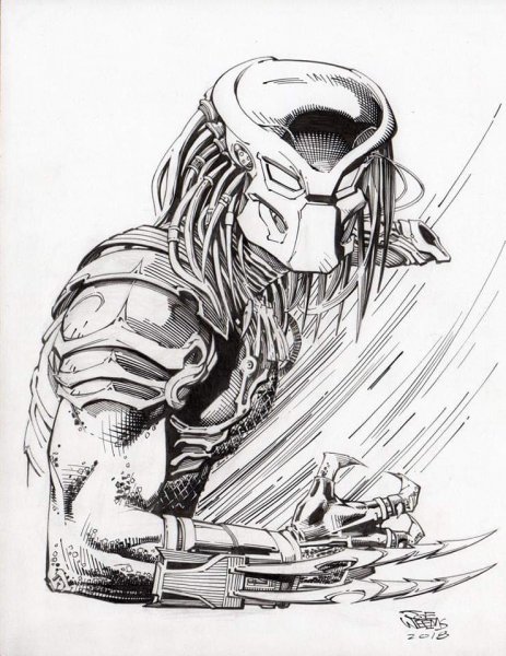 Тату хищник черно белый