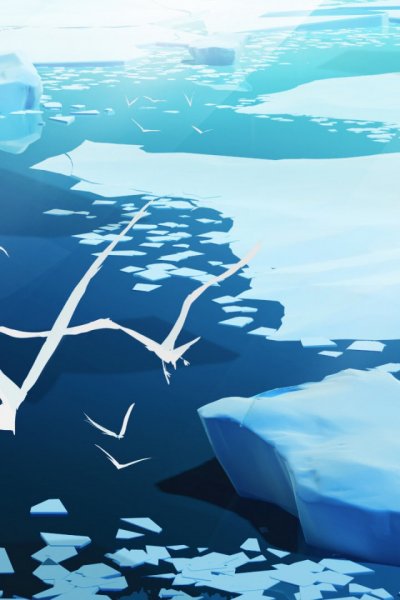 Льдины снег арт
