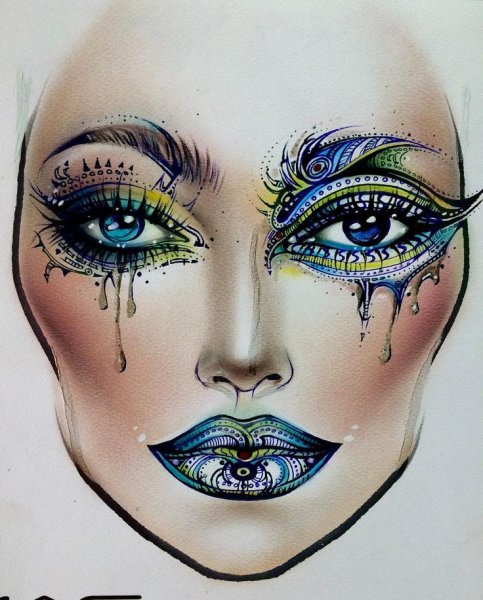 Красивые макияжи в стиле рисунков