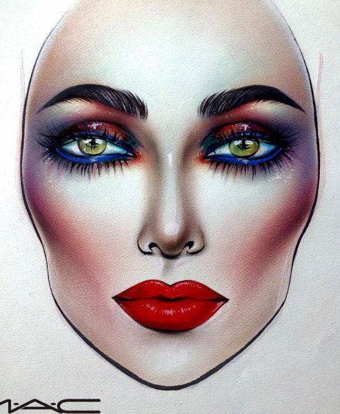 Фантазийный макияж эскиз