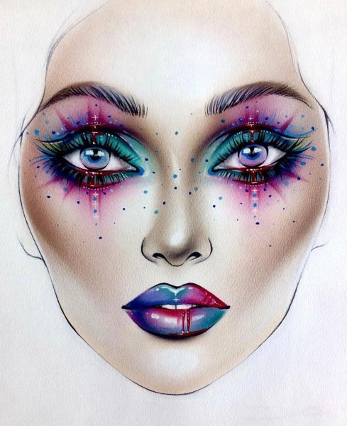 Макияж иллюстрация девушка