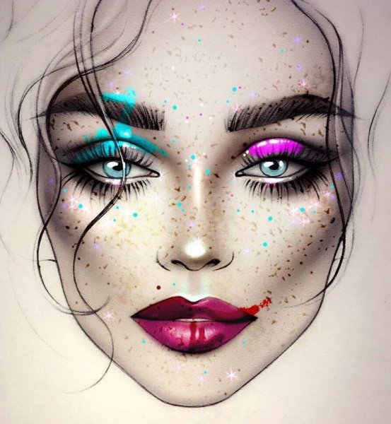 Эскиз фантазийного макияжа
