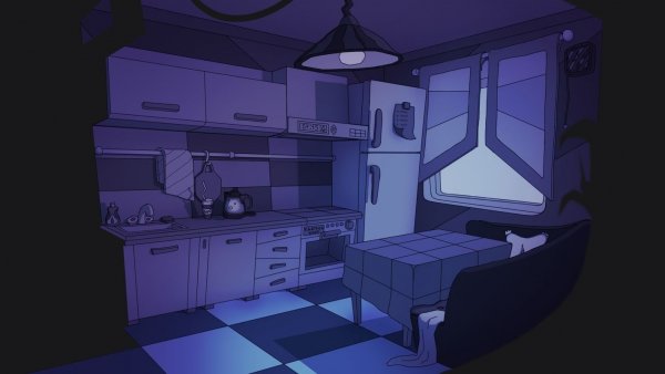 Аниме комната кухня