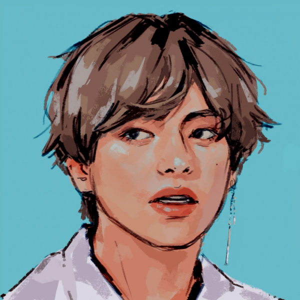 BTS Taehyung 2020 нарисованный