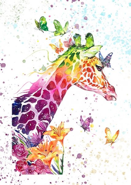 Акварельный Жираф