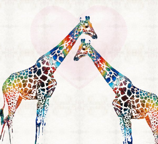 Разноцветные Жирафы