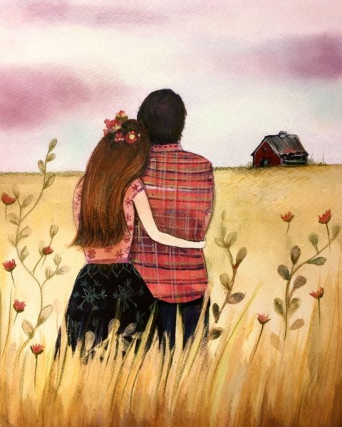 Иллюстрации влюбленных пар