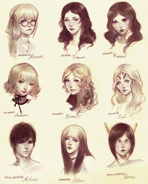 Стили рисования причесок