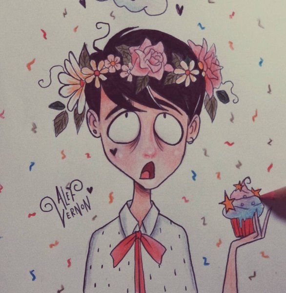 Tim Burton стиль рисования