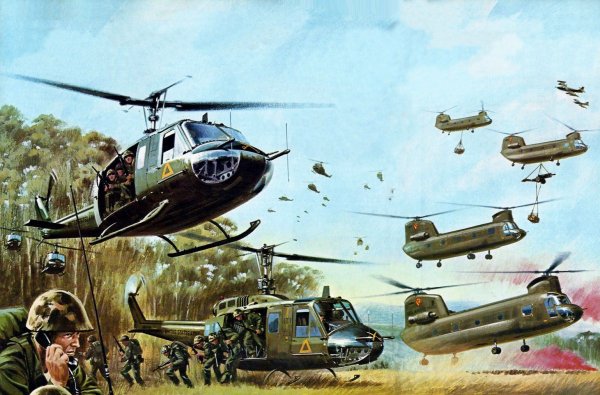 Вьетнам вертолет военный арт