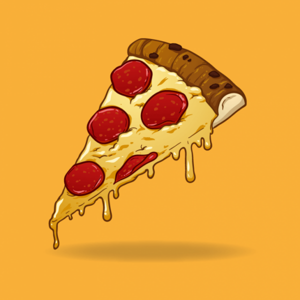 Кусочек пиццы мультяшный