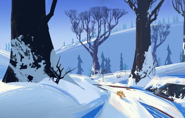 Пейзаж зима Минимализм