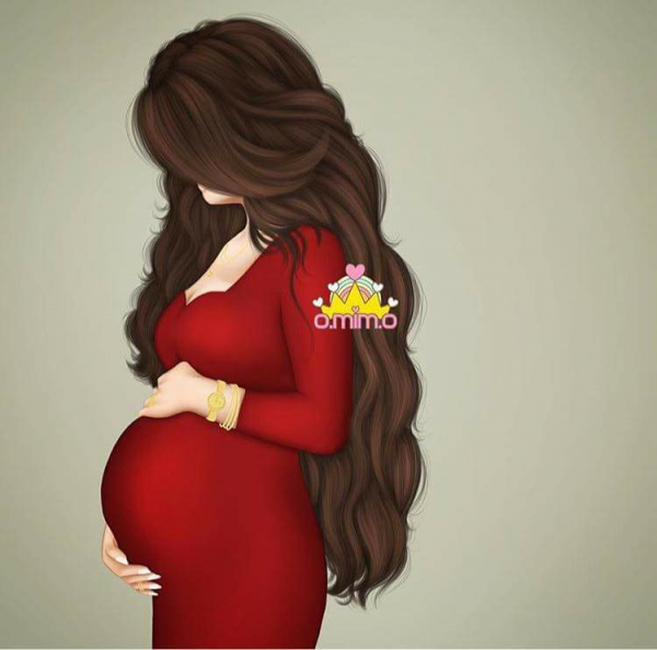 Беременная девушка рисунок