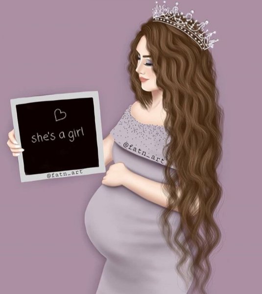 Нарисованная беременная девушка