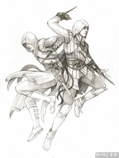 Раскраска ассасина Эцио