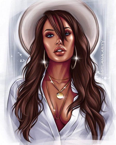 Портрет рыжей девушки карандашом