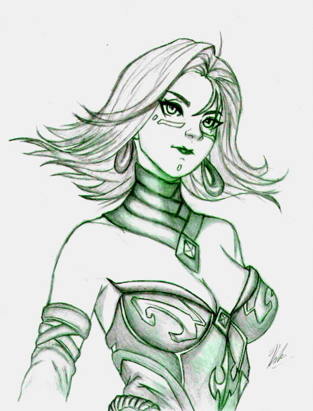 Лина дота 2 карандашом